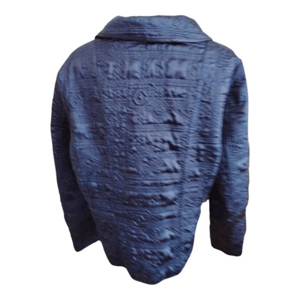 Chicos Navy/Abstract Print Reversible Quilted Jacket Size Medium - Picture 6 of 6